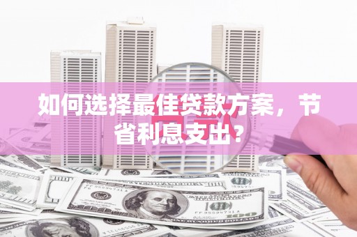 新泰如何选择最佳贷款方案，节省利息支出？