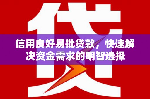 海陵信用良好易批贷款，快速解决资金需求的明智选择