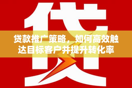 光泽贷款推广策略，如何高效触达目标客户并提升转化率