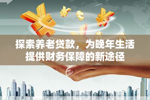 环江探索养老贷款，为晚年生活提供财务保障的新途径