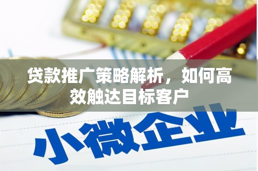 全南贷款推广策略解析，如何高效触达目标客户