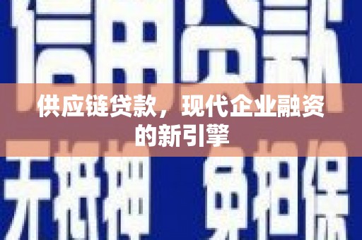 凤泉供应链贷款，现代企业融资的新引擎