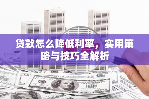 顺河贷款怎么降低利率，实用策略与技巧全解析